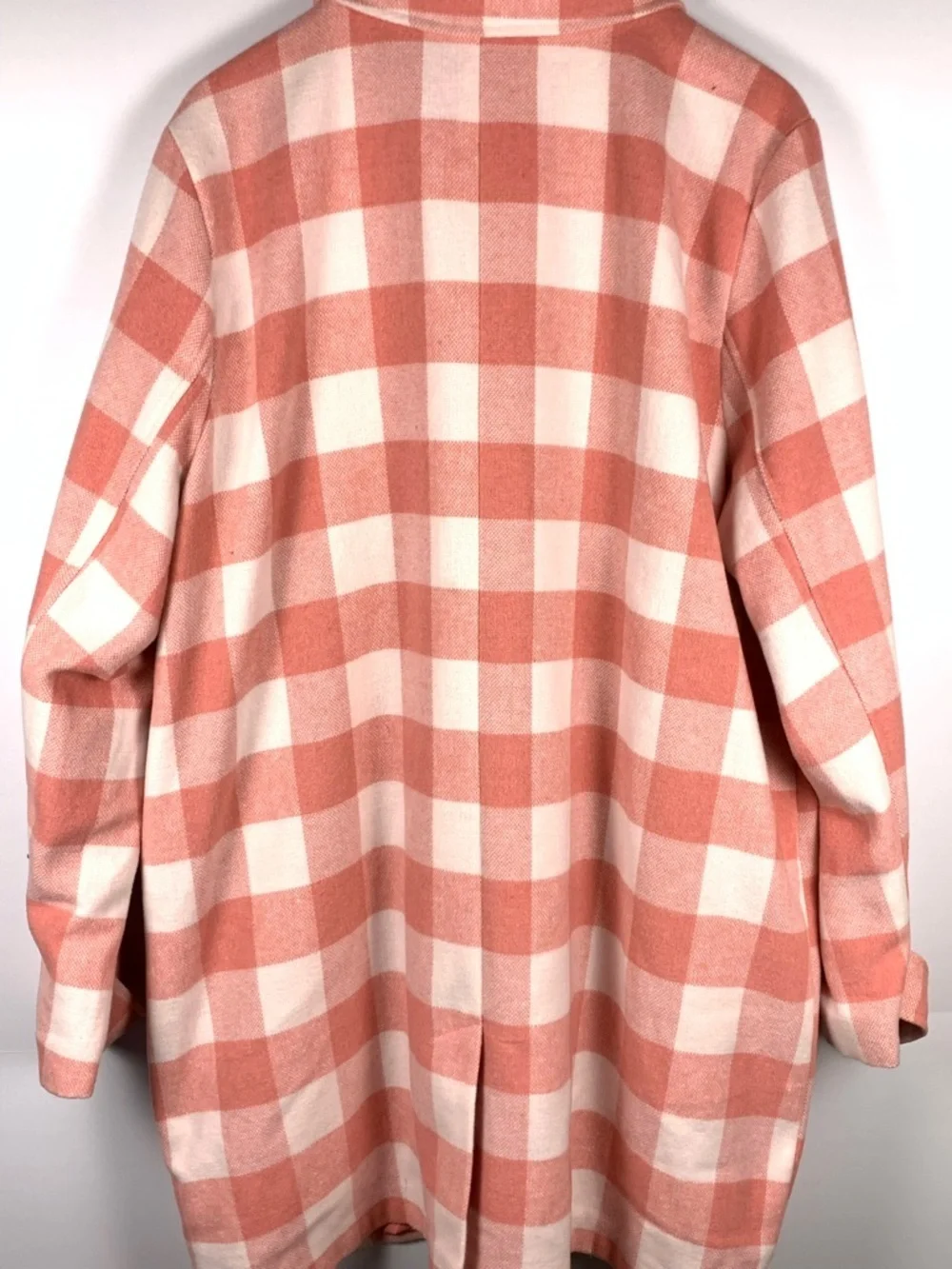 Draper James RSVP XXL Pink Gingham Plaid Coat Lined Button Front NWT